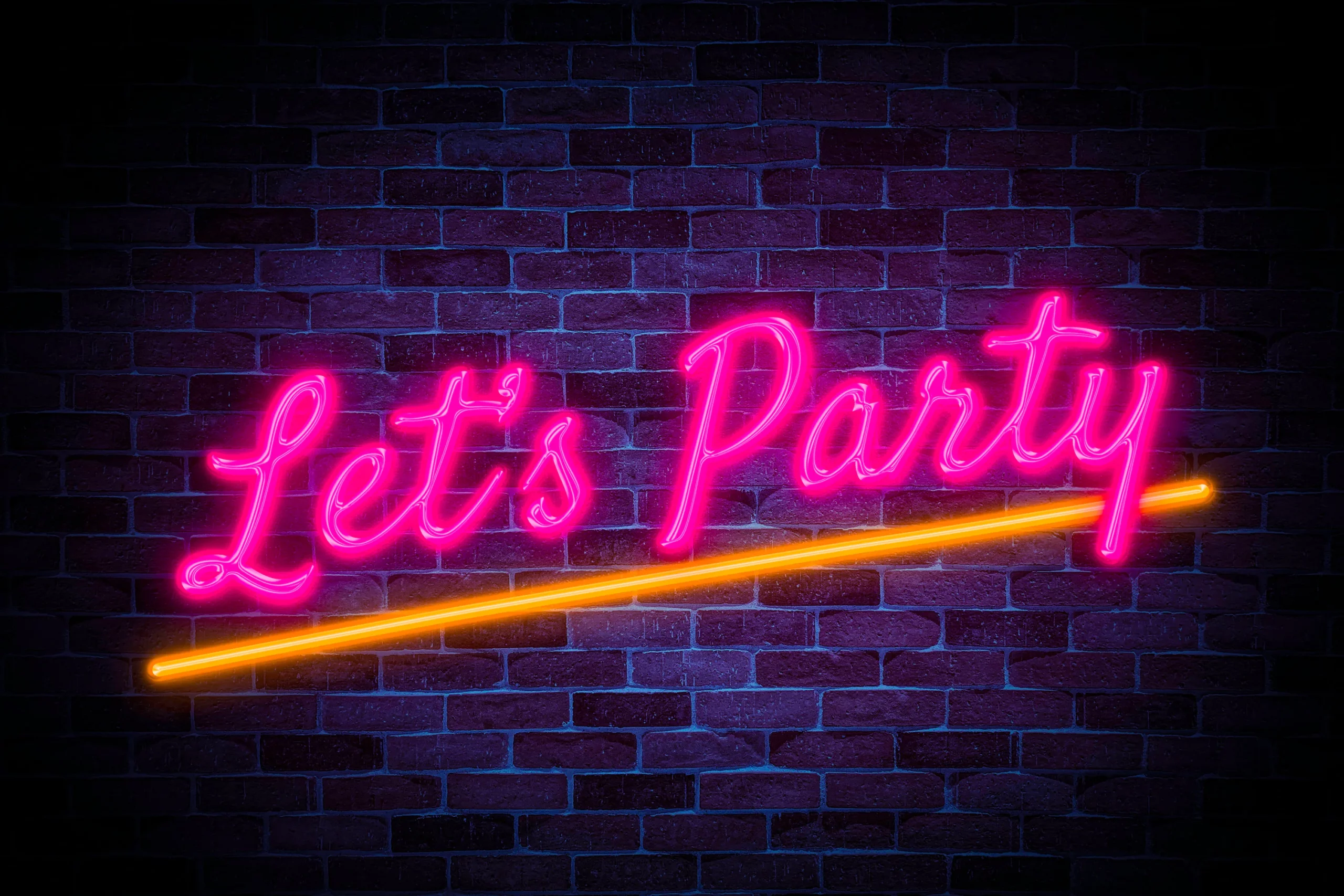 Lets Party Sign Neon Banner